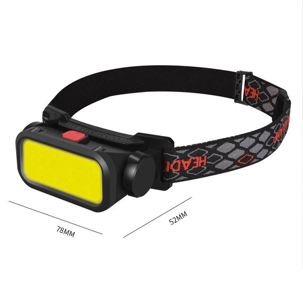Portable Powerful Red LED Headlamp COB USB Rechargeable Headlight Built-in Battery Waterproof White Head Torch Flash Head Lamp