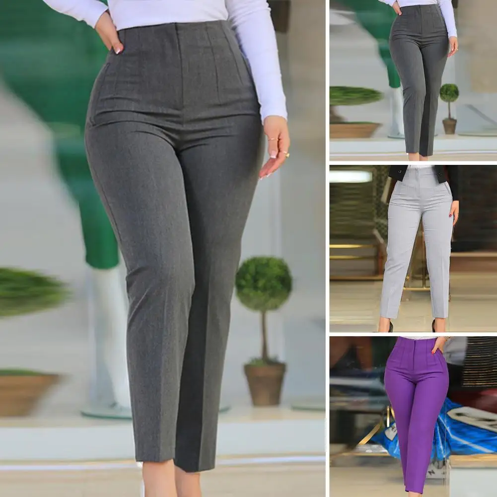 Fashion Colorfast 3D Cutting Pure Color Straight Formal Suit Pants Female  Clothing Suit Pants Women Trousers - AliExpress 200000345