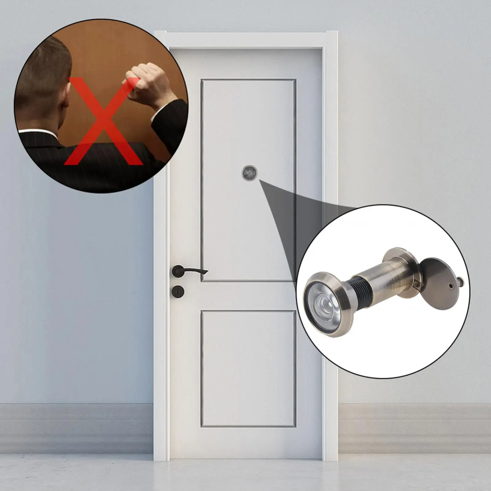 2pcs Zinc Alloy Door Viewer Peephole Drill Bit Set for Doors Thickness Home Office Hotel Security Peek Peep Holes