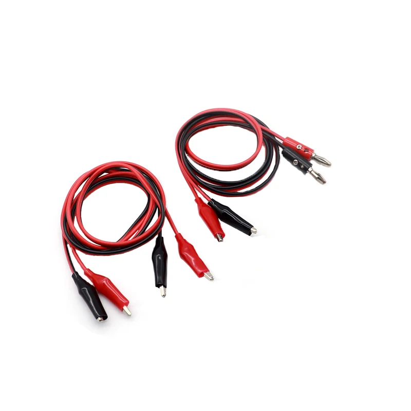 Alligator Clips 1M test line DIY double end banana plug to alligator clip line power wire red black cable jumper multimeter