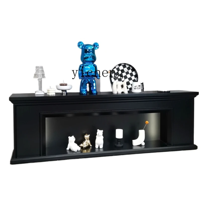 

XL Nordic Style TV Cabinet with Light Curio Cabinet New French Fireplace TV Cabinet