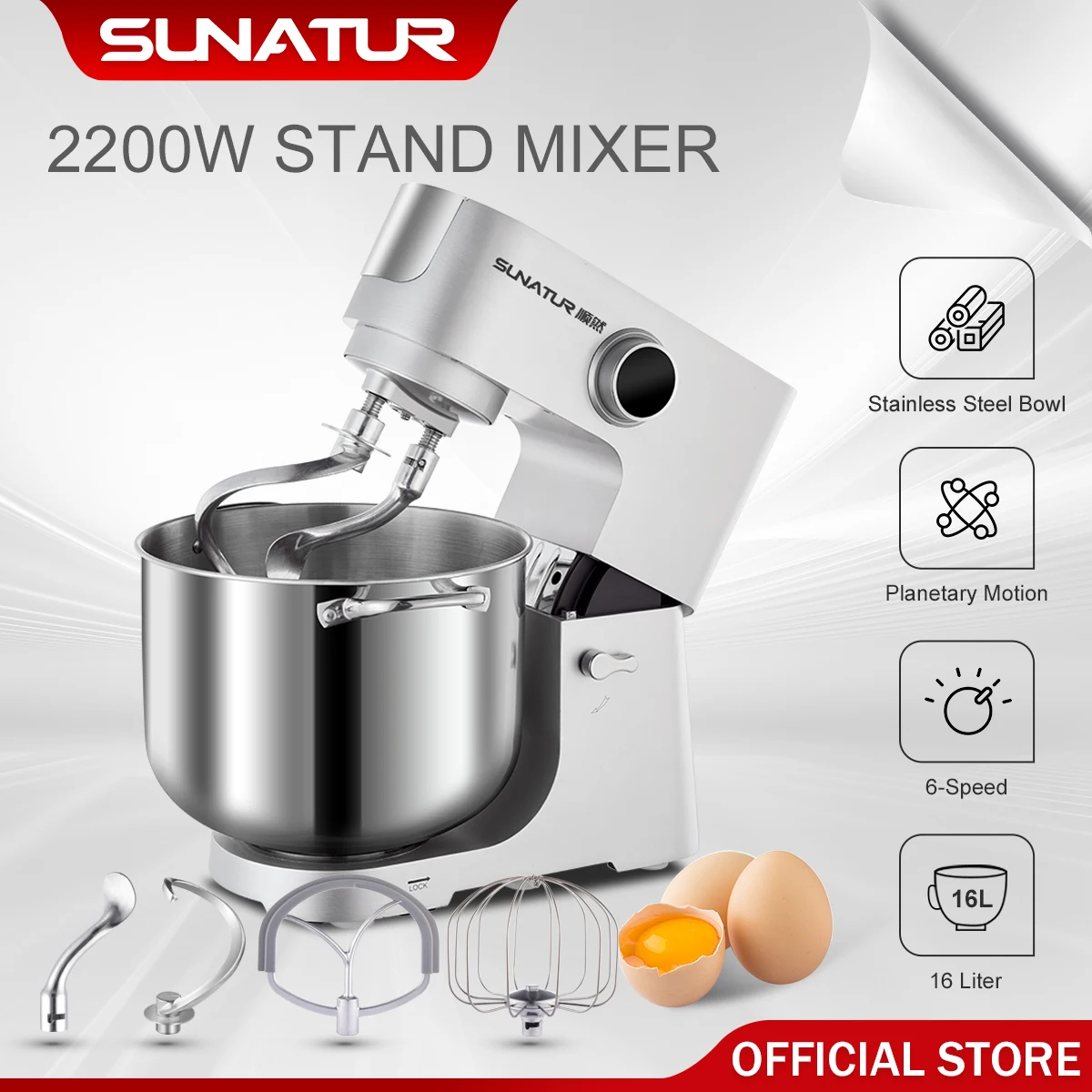 SUNATUR16LStandMixerLargecapacityelectrickitchenmixer