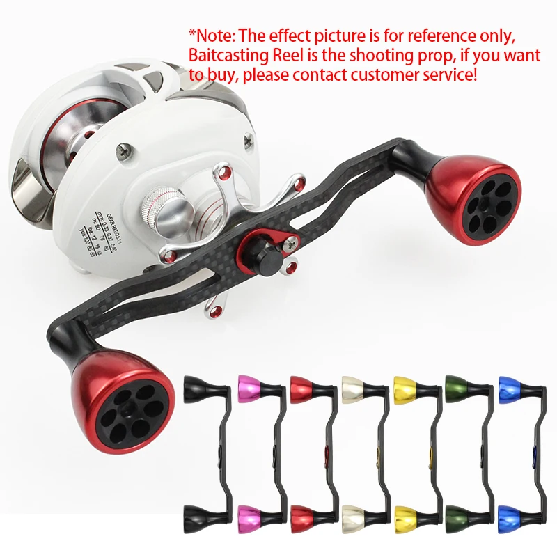 EKfan 130MM Carbon Fiber Angeln Griff Legierung Knöpfe 7X4MM/8X5MM Löcher Für Dawa/Shmano Baitccast Wasser-tropfen Reel DIY