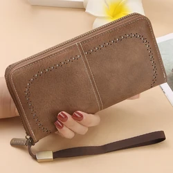 Vintage RFID Anti - Theft Long Wallet with Large Capacity and Mobile Phone Holder (Coffee)