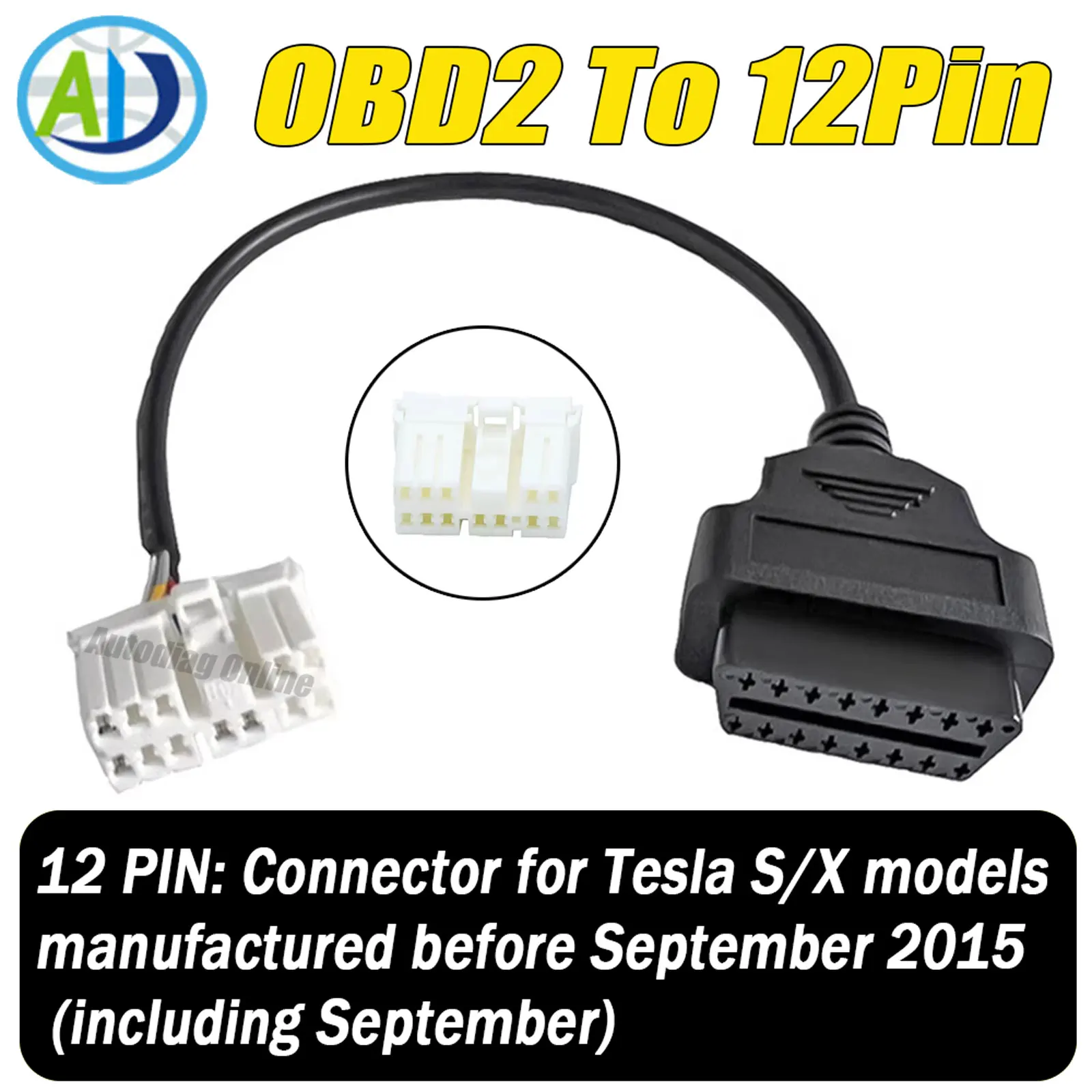 OBD2-Anschlusskabel für Tesla Model 3/Y, für X431 Scanner, OBD2-Diagnoseanschlusskabel, 20-Pin, 26-Pin, für Tesla Model X/S – Detail 8