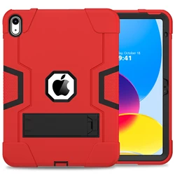 Durable Shockproof iPad Case with Stand for Various Models and Sizes (Red - Black)
