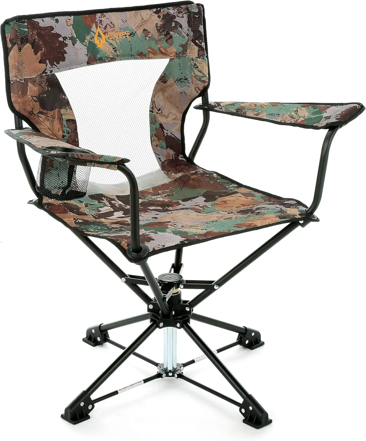 360&deg; Degree Swivel Hunting Chair Stool Seat, Perfect for Blinds, No Sink Feet, Large Cup Holder, Carrying Case