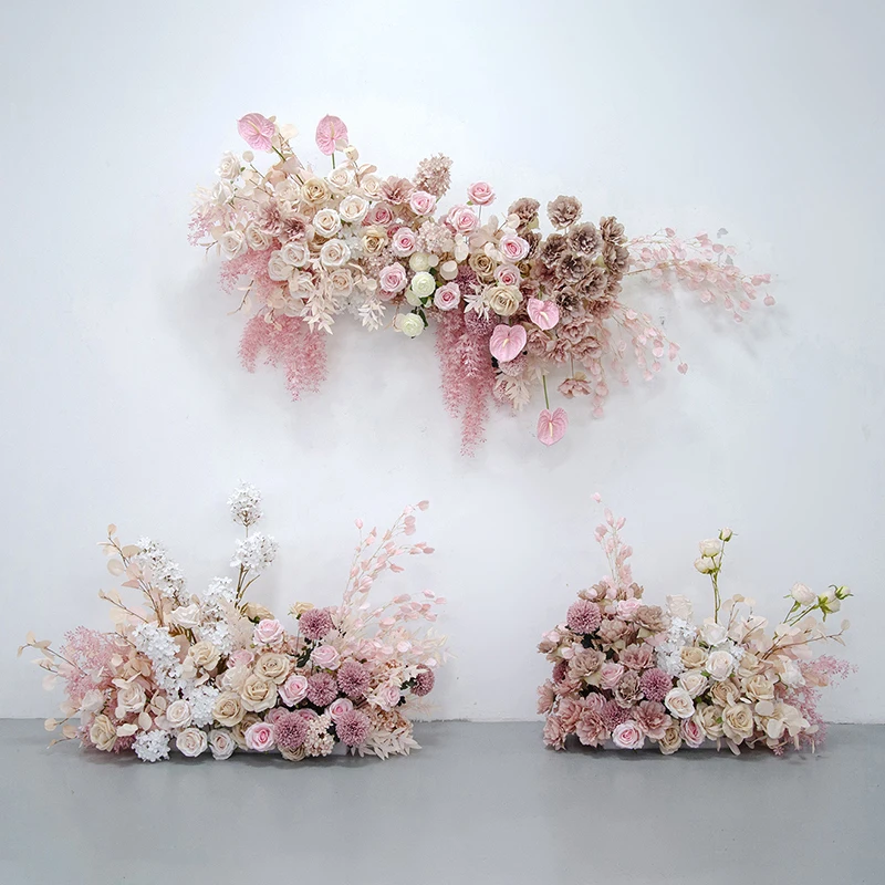 

Pink Series Rose Hydrangea Flower Arrangement Event Backdrop Decoration Wedding Party Supplies