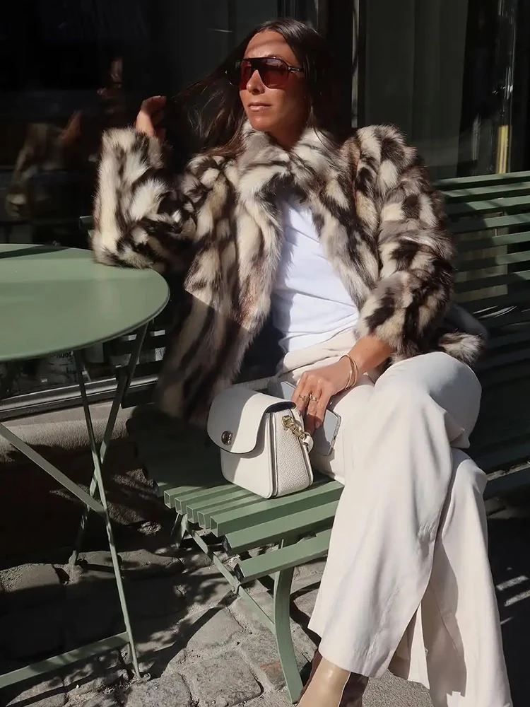 Women Elegant Faux Fur Jacket Autumn Winter Thick Warm Furry Short Coats Fashion Ladies Clothing High Street New Outerwears ﻿