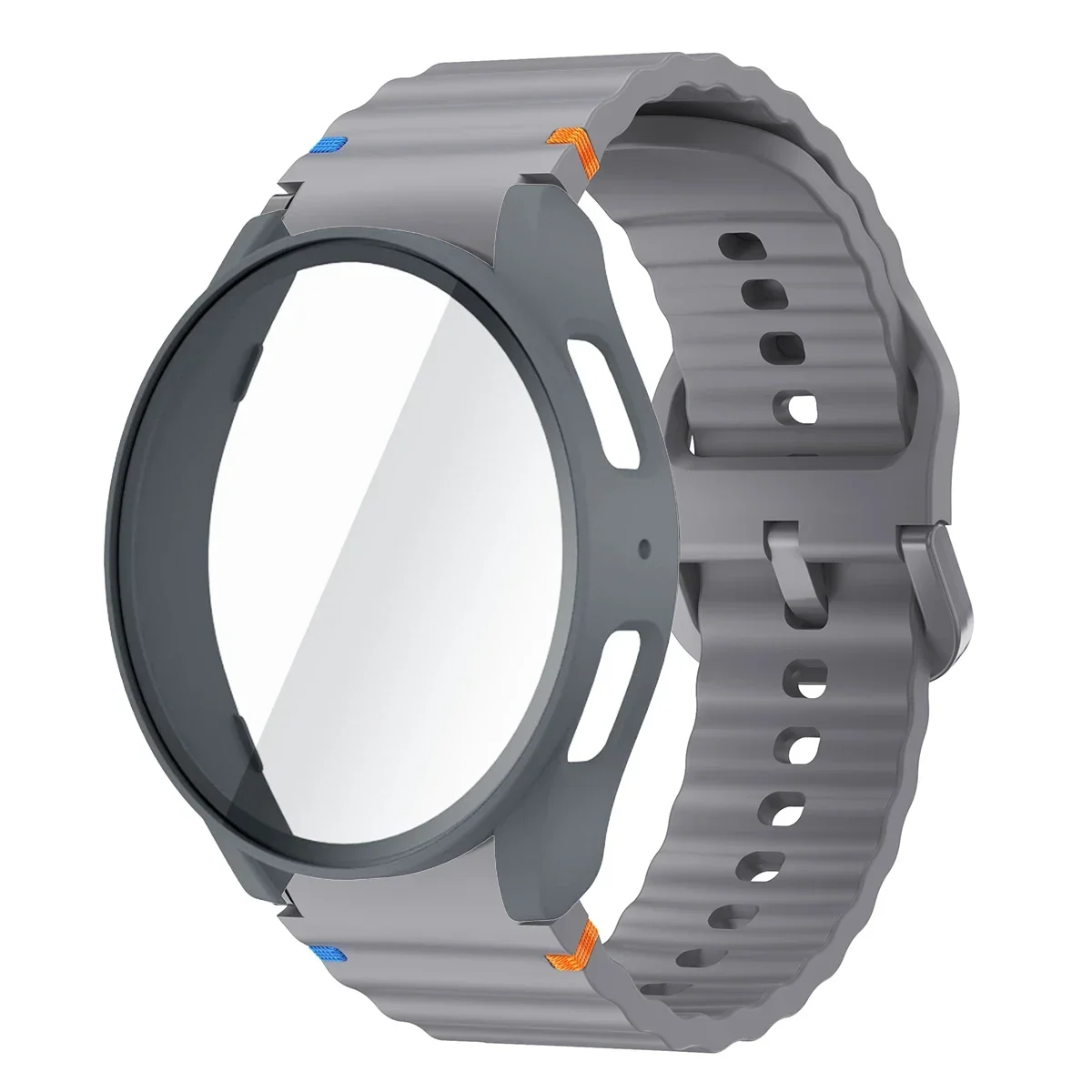 Enhanced Silicone Band and Bumper Case with Tempered Glass Screen Protector