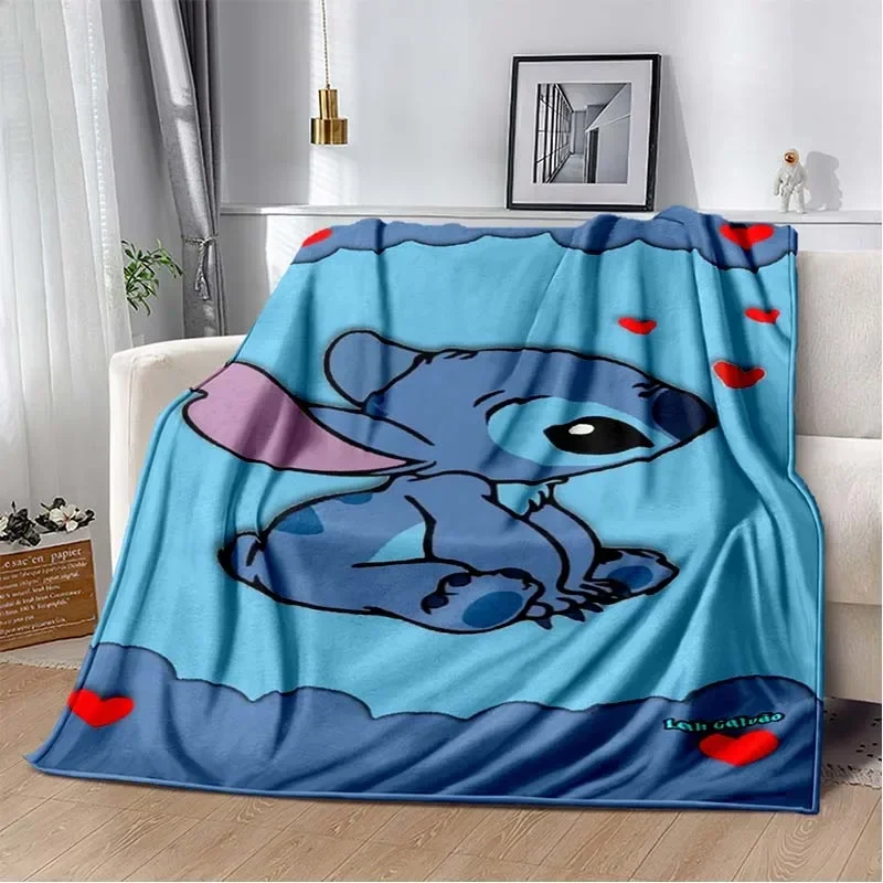 thumbnail image 1 of Manta de felpa suave con dibujos animados de Disney Stitch, manta de franela para sala de estar, dormitorio, cama, sofá, funda de picnic, 1 of 5