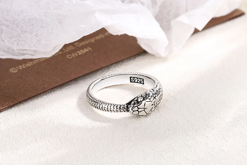 Verstellbare Ringe aus 925er-Sterlingsilber, neu in Schlangenform, für Damen, Paare, luxuriöse Qualität, herrschsüchtiges Schmuckzubehör, Geld 925 – Detail 7