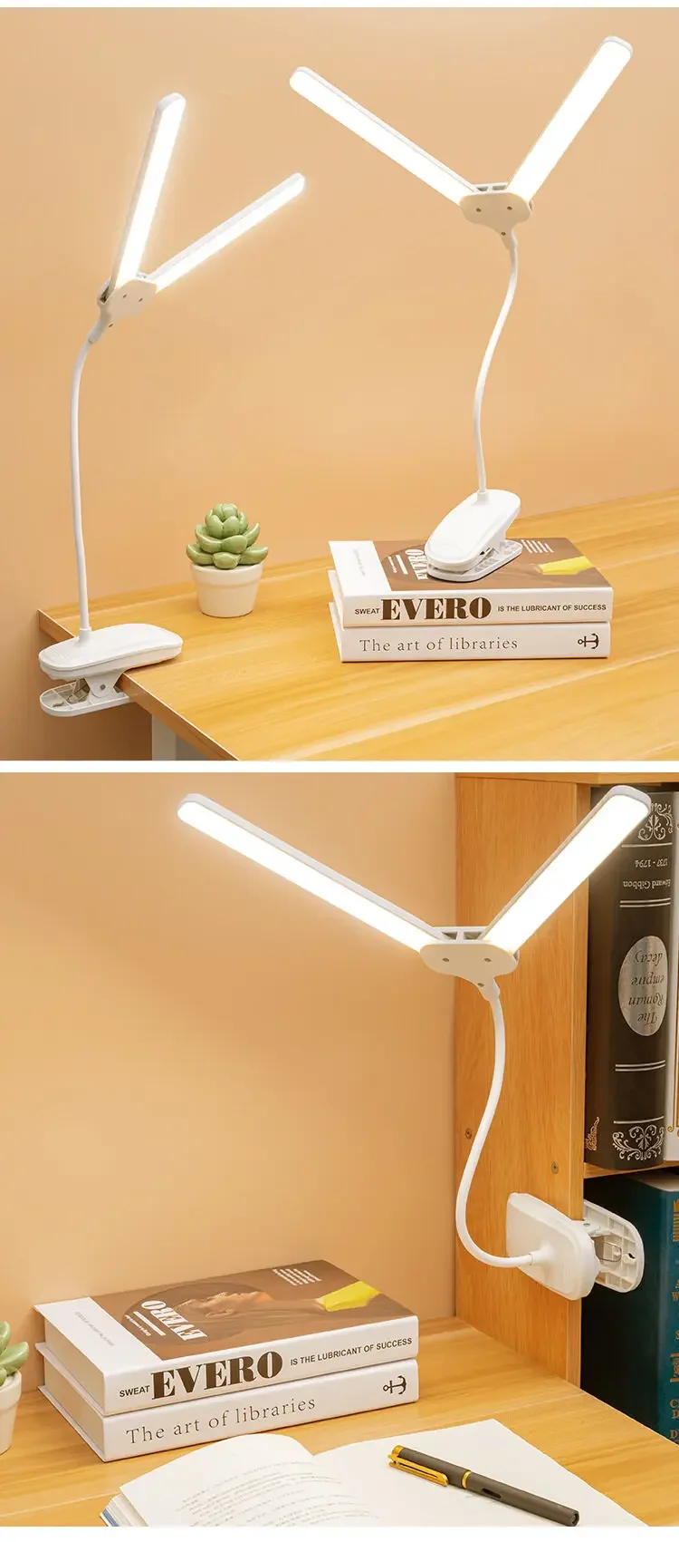 Description Picture 2 of itemLed Learning Dedicated Small Desk Lamp Clip-On Eye Protection Student Dormitory Bedside Reading Usb Charging Clip Type Lamp