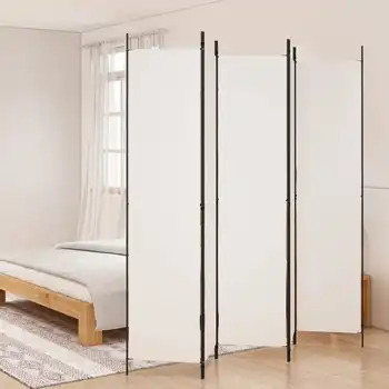 Divisorio con 5 Pannelli Bianco 250x220 cm Tessuto Prodotti per la decorazione della casa, Schermi divisori, Schermi privacy 1