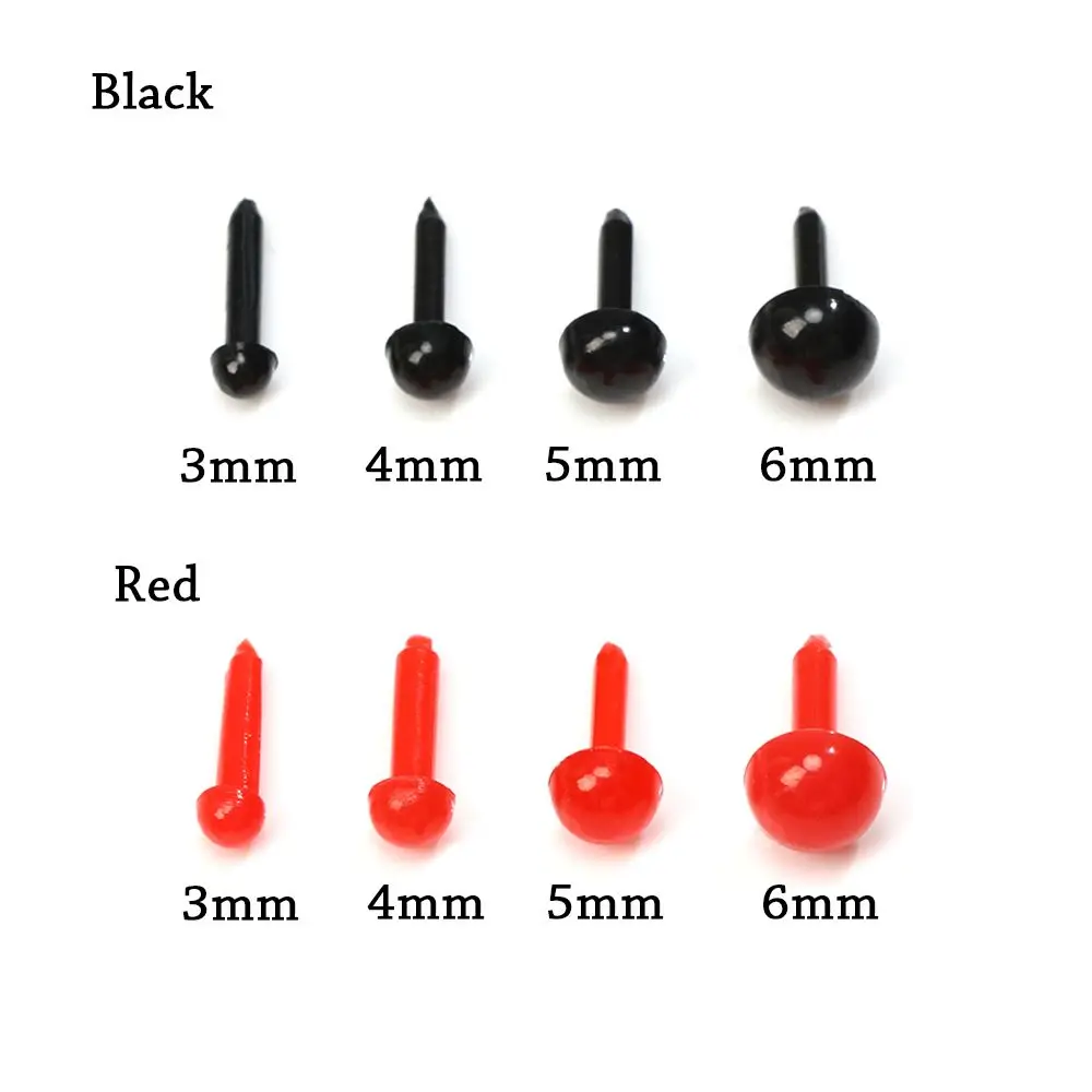 100Pcs Safety Oval Nose Plastic Stuffed Doll Eyes 3mm/4mm/5mm/6mm Plush Doll Eyes Safety Round Nose Animals Noses Accessories 6