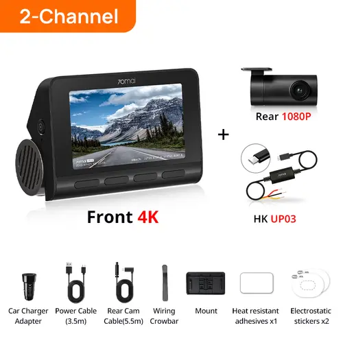 70mai 4K Dash Cam A810 Front Rear Set Suppor 4G Module LTE UP04 Remote Control GPS ADAS Car DVR 70mai A810 Car DVR - Image 8