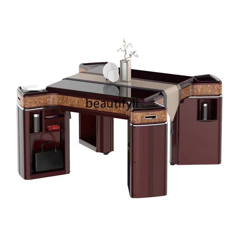 

New Mahjong Machine Automatic Dining Table Dual-Use Mahjong Table Household Multi-Function Machine Linen Four-Mouth Machine