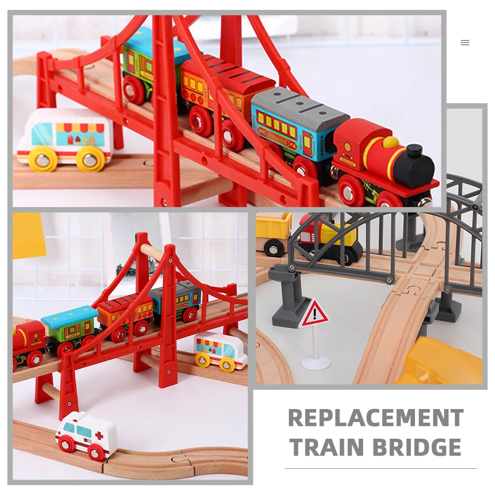 2 Pcs Train Bridge Model Railway Track Playthings Scene Layout Prop Cross Supplies Little