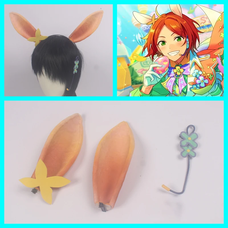

Anime Game Ensemble Stars Amagi Hiiro Cosplay Bunny Ears Headset Headwear Prop Set For Carnival Show