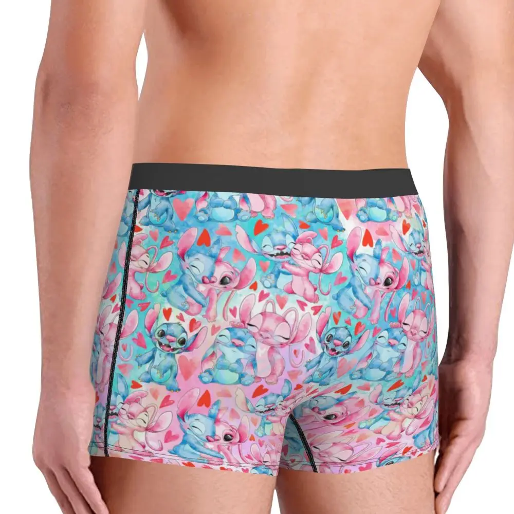 Custom Stitch Lion Cute Boxers Shorts Men's Disney Movie Briefs Underwear Fashion Underpants