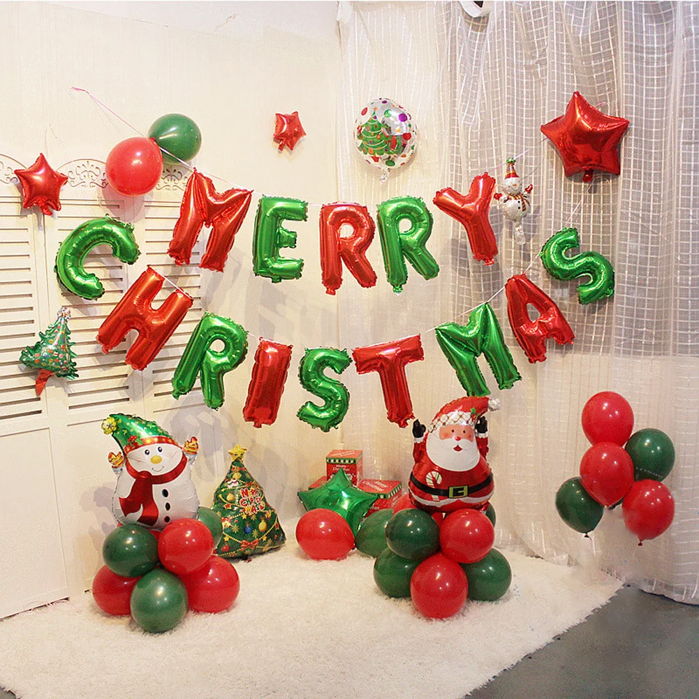 

Рождественский воздушный шар, Набор Санта-Клауса, цвет черный, Рождество, счастливый снеговик, колокольчик, Рождественский шар, Новогоднее украшение