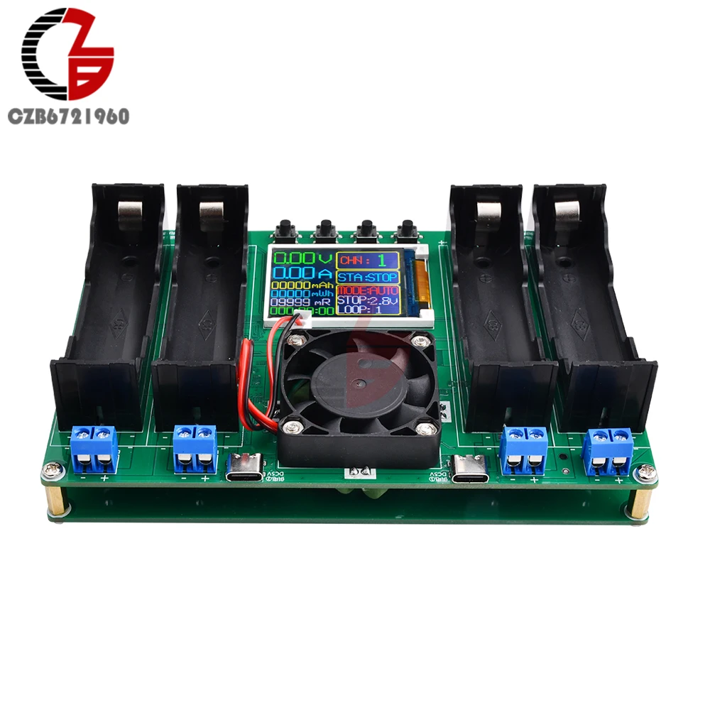 18650 Lithium Battery Capacity Tester MAh MWh Internal Resistance Tester Auto Charging and Discharging Module Power Detector 2