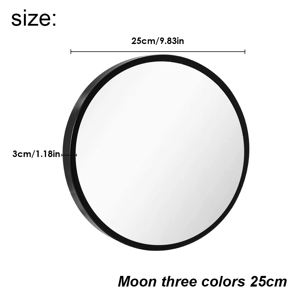 Makeup Mirror Round Cosmetic Mirror with Night Lamp Bedroom LED Night Light Makeup Supplies, Moon, 25cm 6