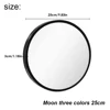 Makeup Mirror Round Cosmetic Mirror with Night Lamp Bedroom LED Night Light Makeup Supplies, Moon, 25cm 6