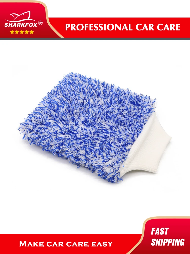 1Pc Double-sided Microfiber Washable Car Washing Gloves Car Care Cleaning Gloves Cleaning Cloth Towel Mitt Accessories