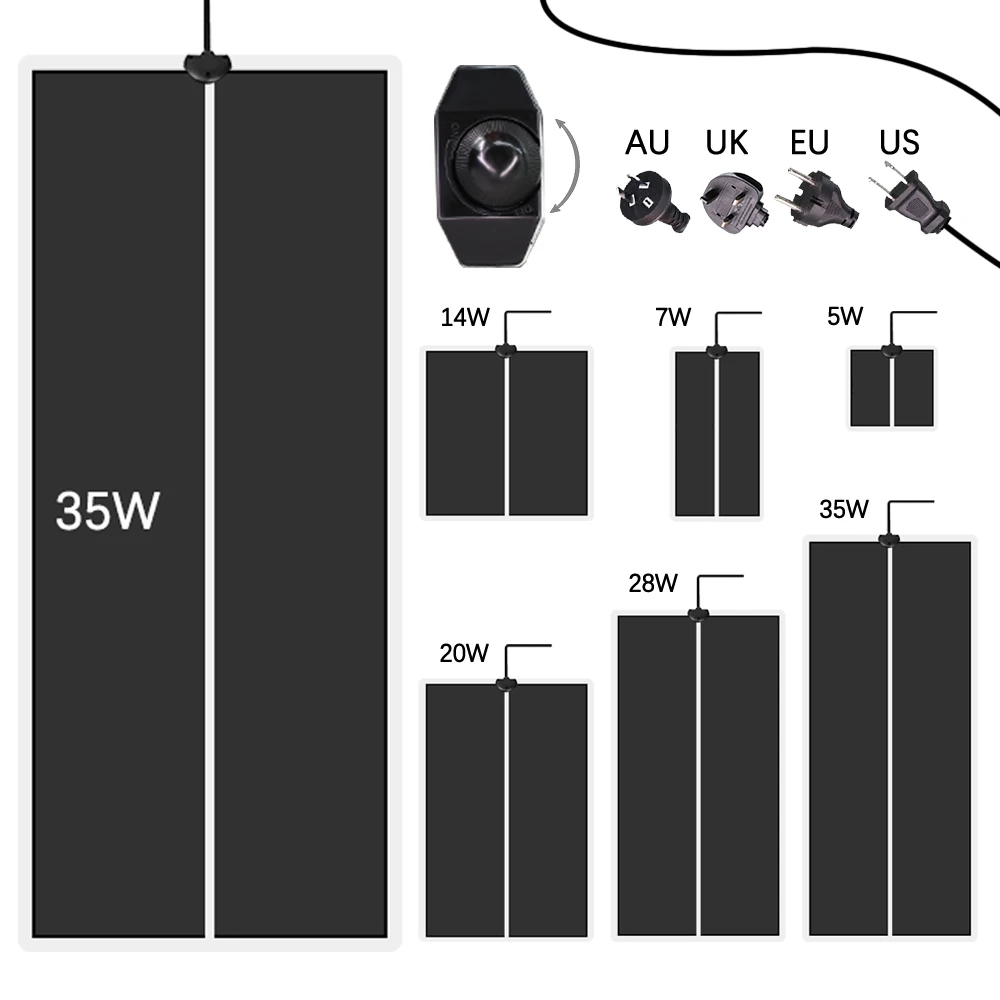 5W-35W 씨앗 묘목 식물 난방 따뜻한 매트 실내 정원 파충류 열 패드 조절 가능한 온도 컨트롤러 방수 커버 