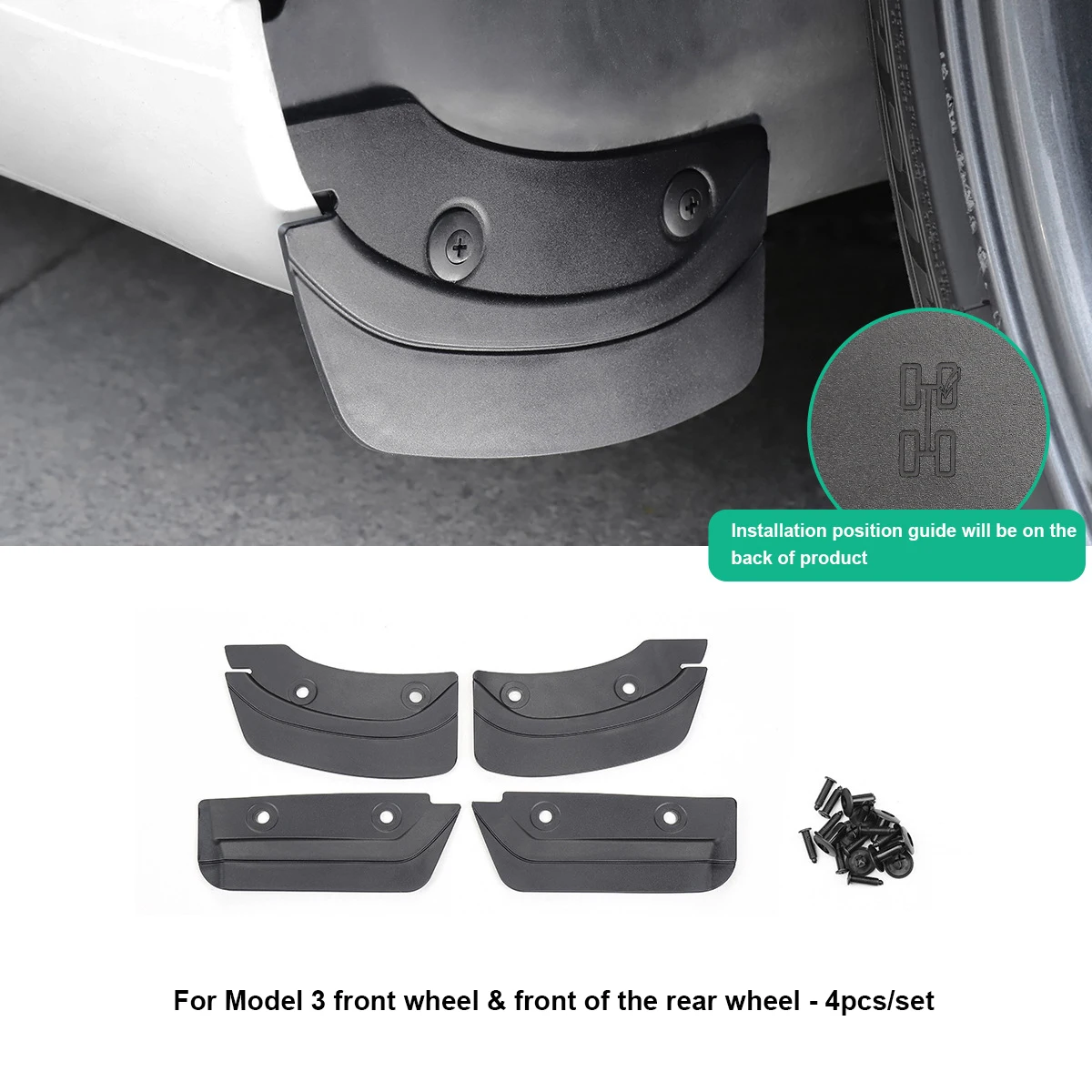 Mudguard Flaps Car Wheel Modification Accessories Splash Guards Mud Car Fender for Tesla Model 3 Model Y