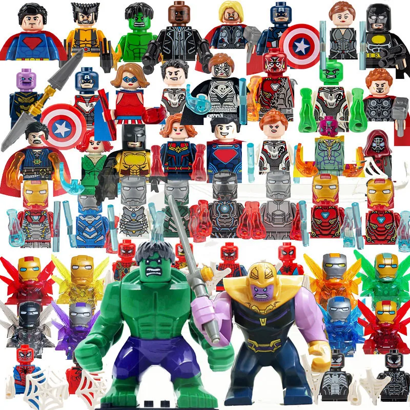 

50 шт. Аниме Фигурка супергероя Марвел MOC мини-конструктор пазл DIY сборка интерактивная игрушка подарок на день рождения для детей