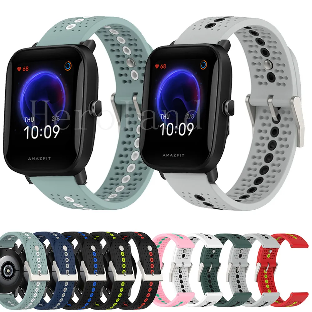 

Ремешок для Xiaomi Huami Amazfit Bip S / Bip Lite Smartwatch силиконовый браслет для Amazfit BIP U pro Band 20 мм 22 мм браслет ремень