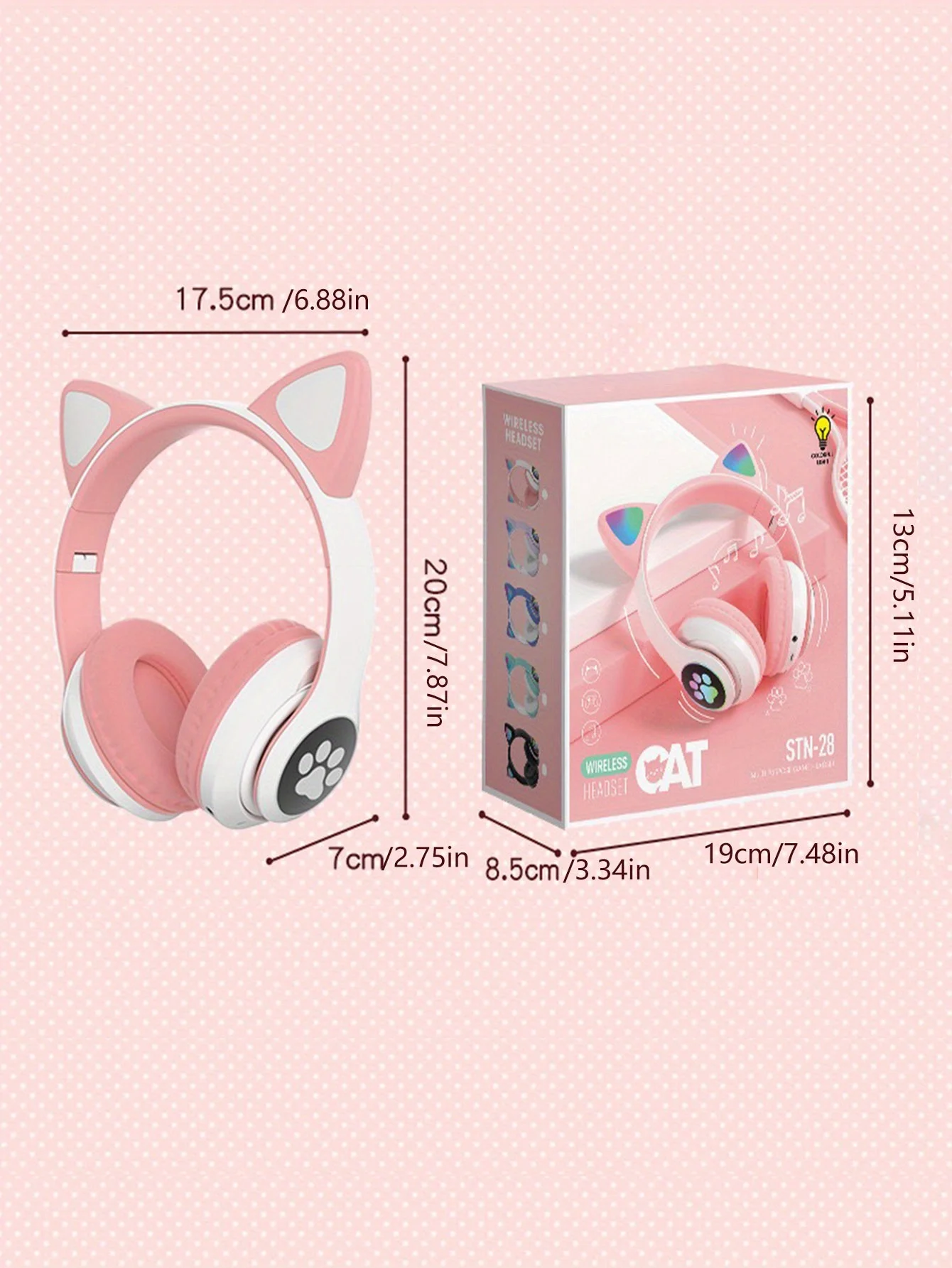 Wireless Cat Ear Headphones Comfort Fit