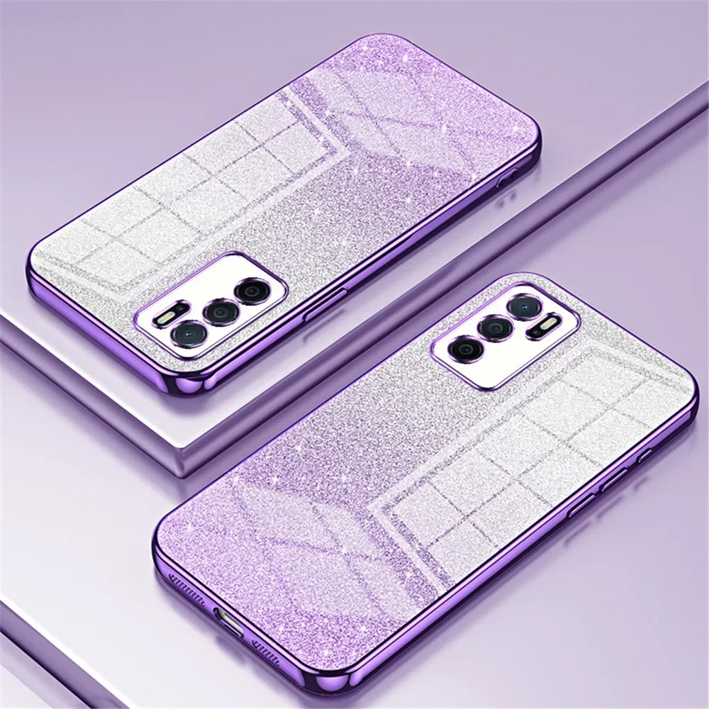 Gradient Glitter Plating Clear Phone Case For Motorola Moto