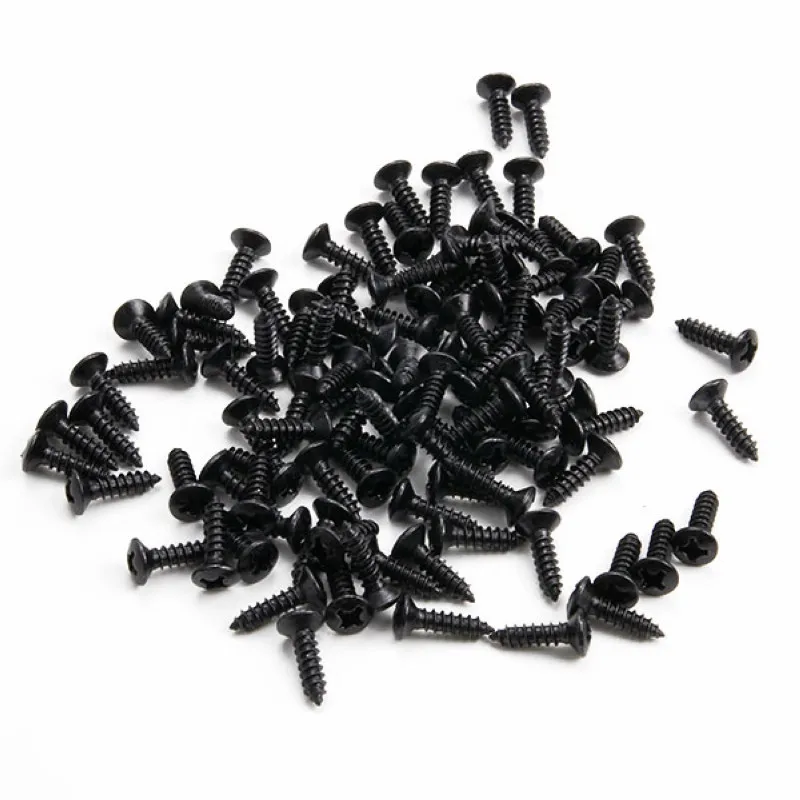 Premium Set of 50 Gold, Black, Silver Electric Guitar & Bass Pickguard Screws - Wholesale Metal Fasteners for Pickguards and Covers