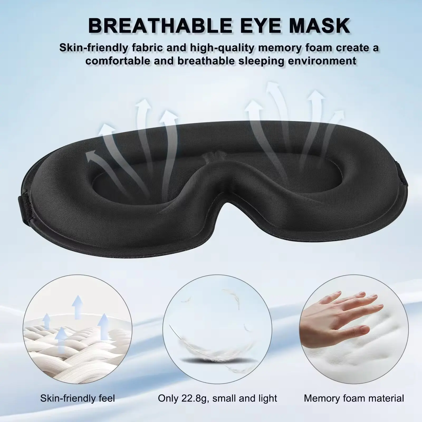 Luxurious 3D Blackout Sleep Mask – Ultra-Soft, Breathable & Adjustable for Ultimate Comfort