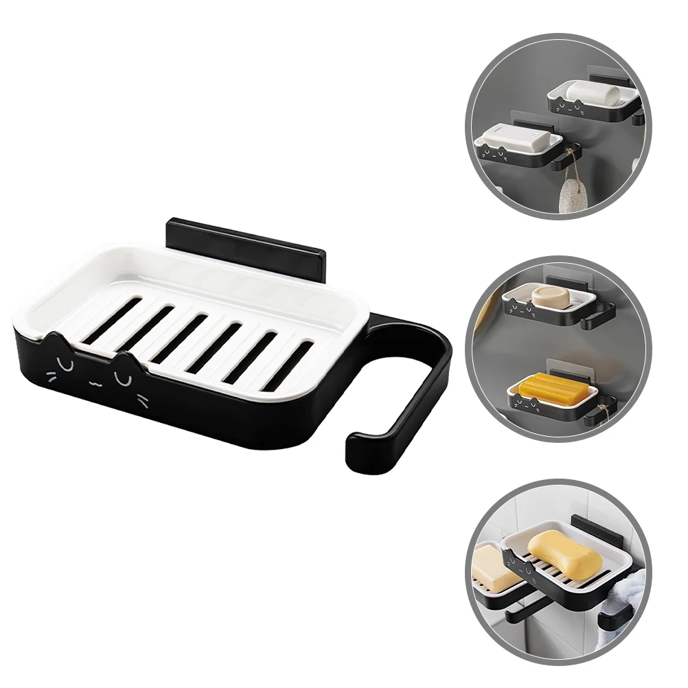 

Cute Cat Nail-free Wall Drain Soap Rack Kitchen Cleaning Sponge Holder Decorate