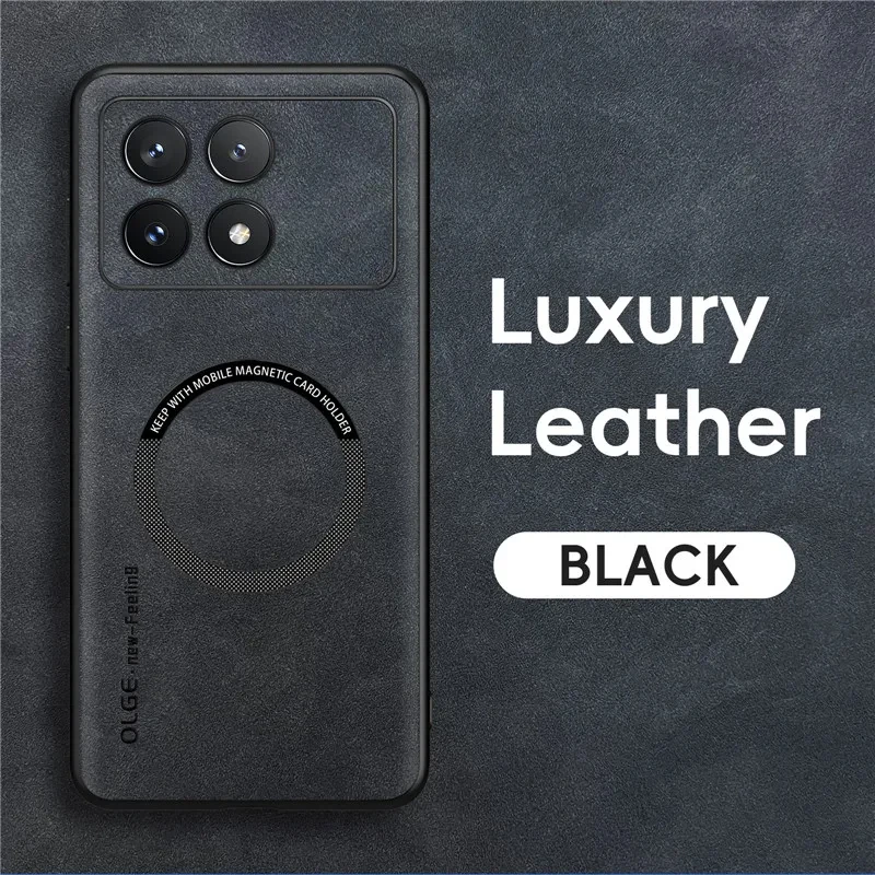 Luxury Magnetic Leather Phone Case - Shockproof Business Smooth-Touch Sheepskin Cover