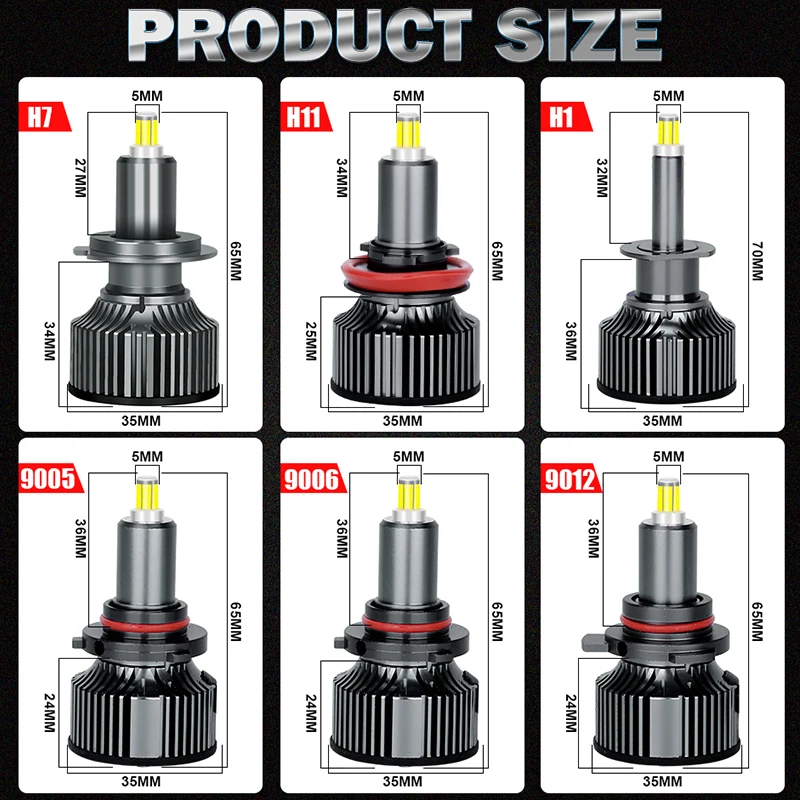 CARLITEK LED Headlight Bulbs H1 H7 H8 H11, Canbus 360 Plug and Play Super Mini 3D 9006 HB4 9005 HB3 9012 HIR2 - Image 6