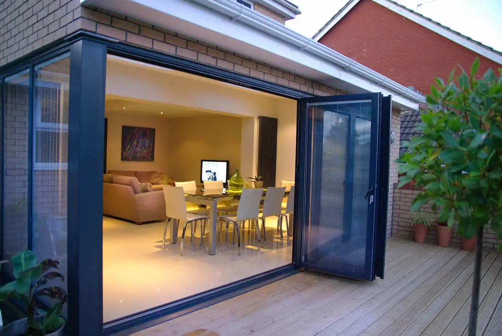 DN Thermal Break Aluminum Folding Room Door Residential Balcony Double-Glazed Folding Doors Decoration