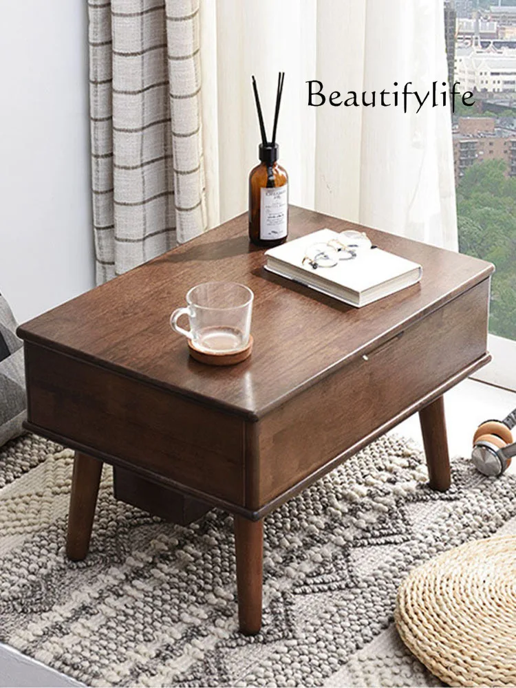 

Bay Window Cosmetic Cabinet Solid Wood Retro Nordic Simple Mini Flip Dressing Table