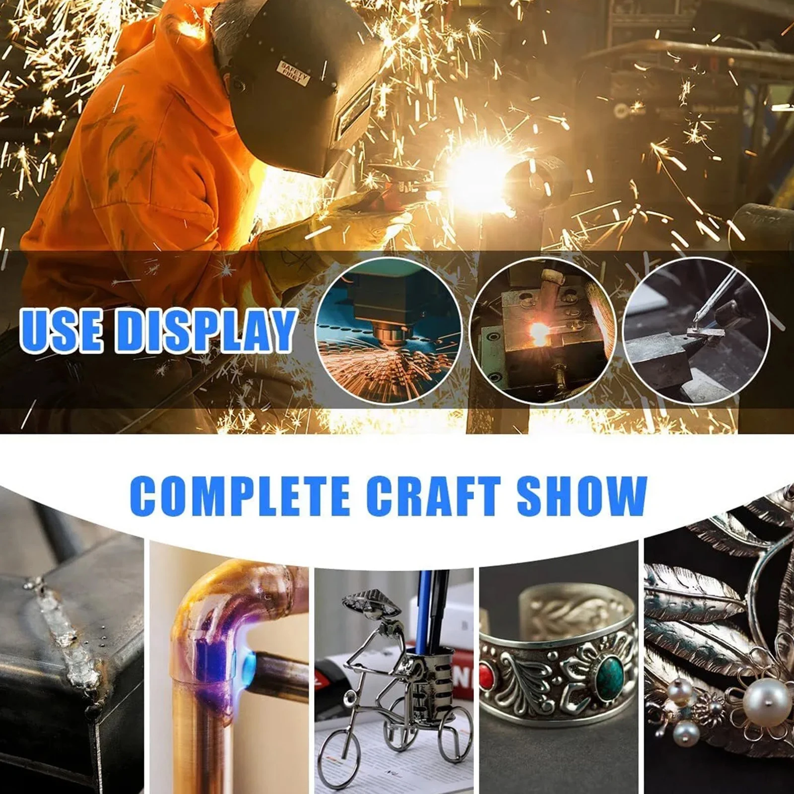 TIG Welding Torch Accessories Kit Collets Body Glass Cups Back Caps Replacement Tool O Rings Gas Lens 55 Pcs for WP17/18/26