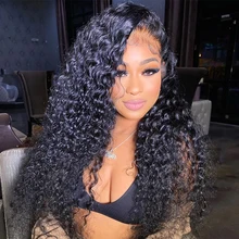 HD Transparent 13x4 Water Wave Lace Front Human Hair Wigs For Women Wet And Wavy Deep Curly Frontal Wig 4x4 Lace Closure Wig
