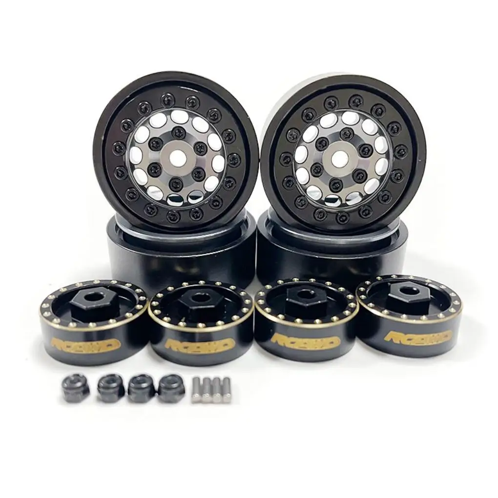 

Aluminum Alloy 1/24 Metal Wheel Rims RC Upgrade Part 4x Shock-proof Rc Metal Wheel Rims For Axial SCX24 RC Car Part Titanium