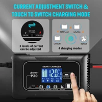 HTRC 10A/15A/20A/25A Battery Charger 12V 24V Pulse Repair Charge for Lead-Acid Lithium LiFePO4 Battery Car Motorcycle Charger - Image 2