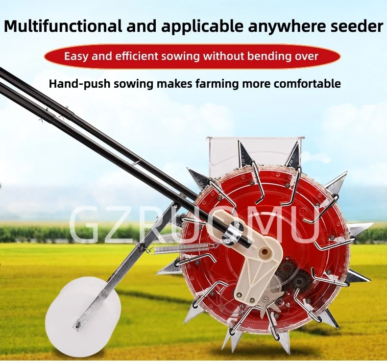 Drum Type Seeder Hand Push Multi Function Sowing Machine For Corn Peanut Soybean