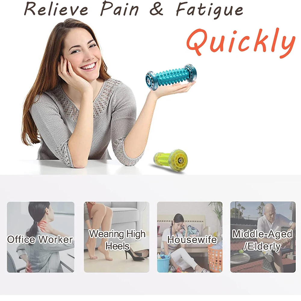 Massage Tool Ball Roller for Foot Pain Therapy Plantar Fasciitis Heel Spur Sore Muscles Trigger Point Back Arm Neck Leg Circulation