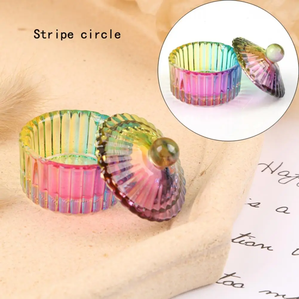 Manicure Cup Manicure Tool Acrylic Powder Storage Glass Cup with Dust Lid Dip Dish Acrylic Powder Holder for Nail Design 5