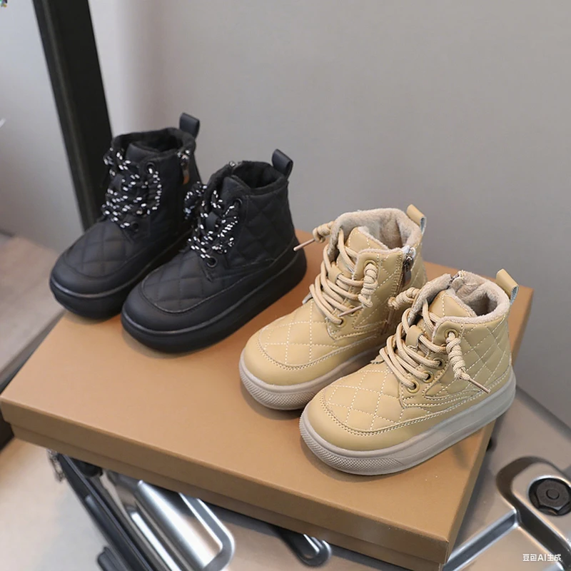 Unisex Kids Thermal Cotton Ankle Boots for Boys and Girls